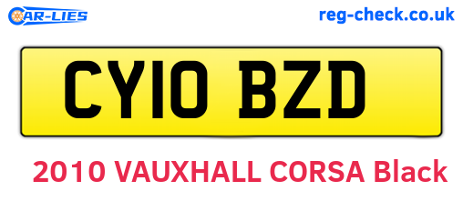 CY10BZD are the vehicle registration plates.