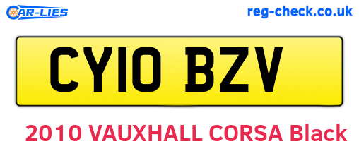 CY10BZV are the vehicle registration plates.