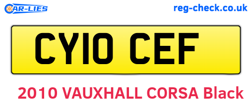 CY10CEF are the vehicle registration plates.
