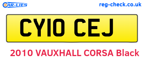 CY10CEJ are the vehicle registration plates.