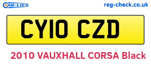 CY10CZD are the vehicle registration plates.