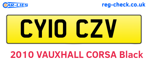 CY10CZV are the vehicle registration plates.