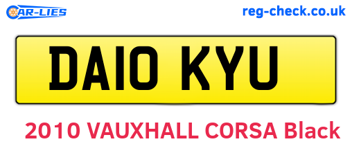 DA10KYU are the vehicle registration plates.