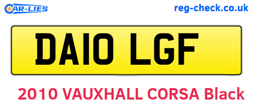 DA10LGF are the vehicle registration plates.