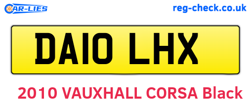DA10LHX are the vehicle registration plates.