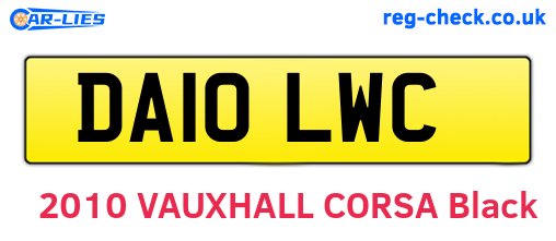 DA10LWC are the vehicle registration plates.