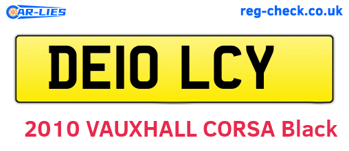 DE10LCY are the vehicle registration plates.