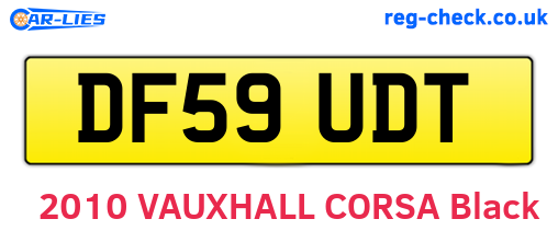 DF59UDT are the vehicle registration plates.