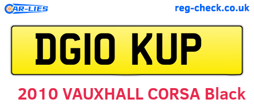 DG10KUP are the vehicle registration plates.