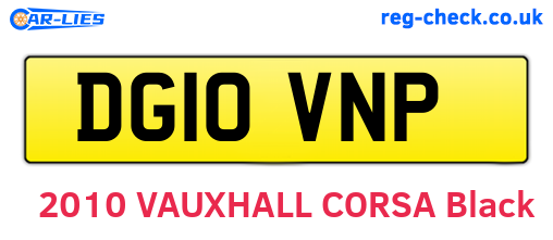 DG10VNP are the vehicle registration plates.