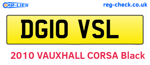 DG10VSL are the vehicle registration plates.