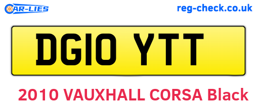 DG10YTT are the vehicle registration plates.
