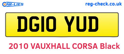 DG10YUD are the vehicle registration plates.