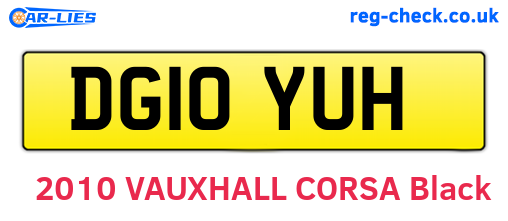 DG10YUH are the vehicle registration plates.
