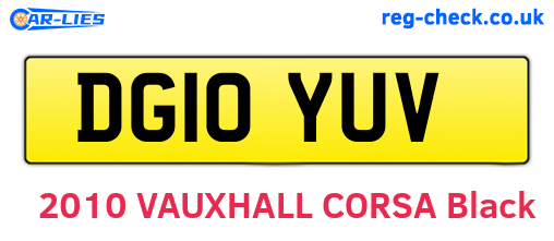 DG10YUV are the vehicle registration plates.