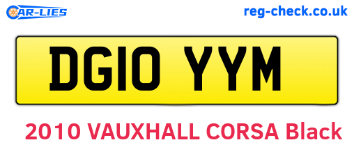 DG10YYM are the vehicle registration plates.