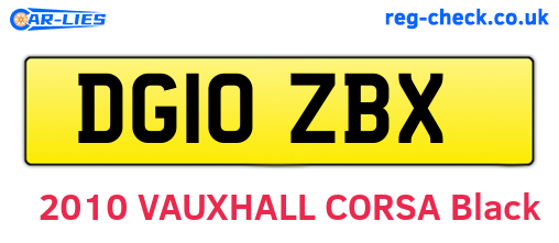 DG10ZBX are the vehicle registration plates.