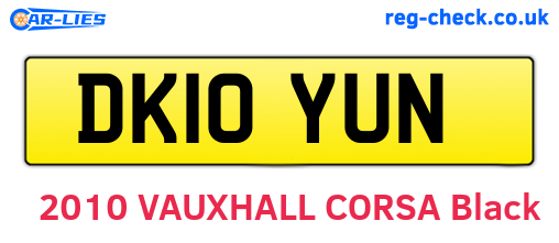 DK10YUN are the vehicle registration plates.
