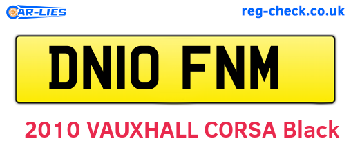 DN10FNM are the vehicle registration plates.