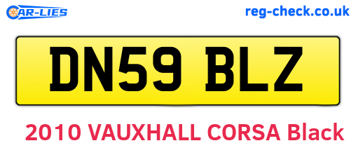 DN59BLZ are the vehicle registration plates.