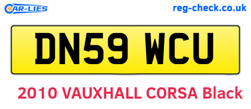 DN59WCU are the vehicle registration plates.