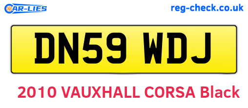 DN59WDJ are the vehicle registration plates.