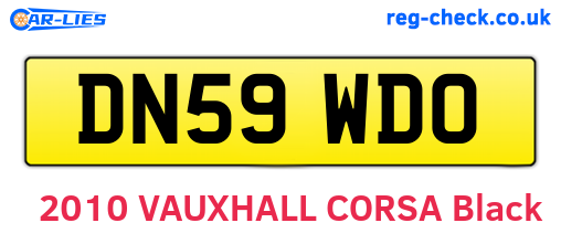 DN59WDO are the vehicle registration plates.