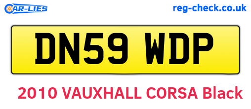 DN59WDP are the vehicle registration plates.