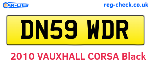 DN59WDR are the vehicle registration plates.