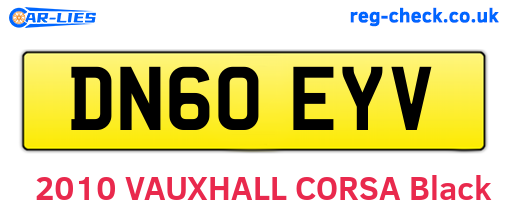 DN60EYV are the vehicle registration plates.