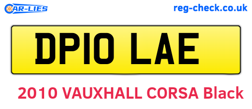 DP10LAE are the vehicle registration plates.