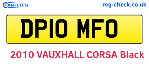 DP10MFO are the vehicle registration plates.
