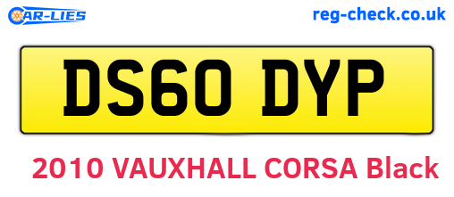 DS60DYP are the vehicle registration plates.