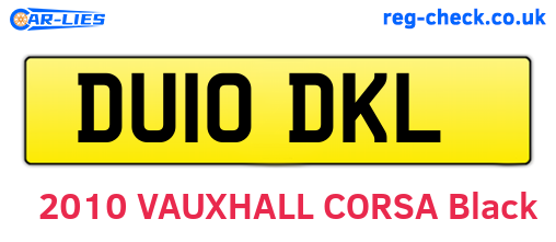 DU10DKL are the vehicle registration plates.