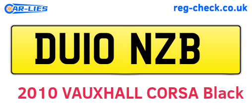 DU10NZB are the vehicle registration plates.