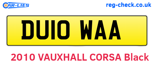 DU10WAA are the vehicle registration plates.