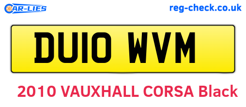 DU10WVM are the vehicle registration plates.