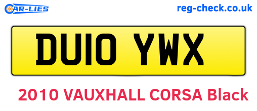 DU10YWX are the vehicle registration plates.