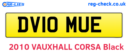 DV10MUE are the vehicle registration plates.