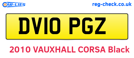 DV10PGZ are the vehicle registration plates.