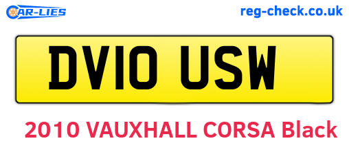 DV10USW are the vehicle registration plates.