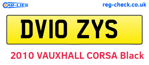 DV10ZYS are the vehicle registration plates.