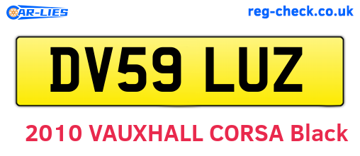 DV59LUZ are the vehicle registration plates.