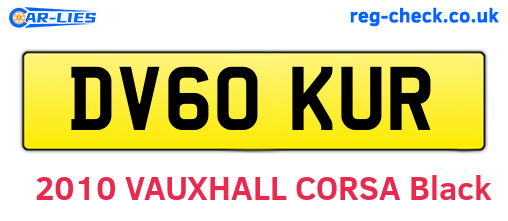 DV60KUR are the vehicle registration plates.