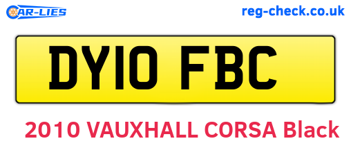 DY10FBC are the vehicle registration plates.