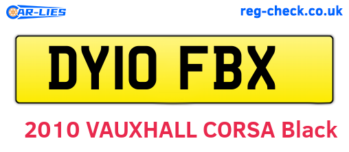 DY10FBX are the vehicle registration plates.