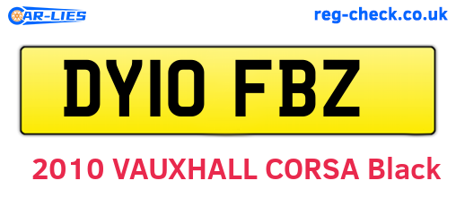 DY10FBZ are the vehicle registration plates.