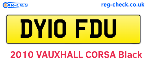 DY10FDU are the vehicle registration plates.