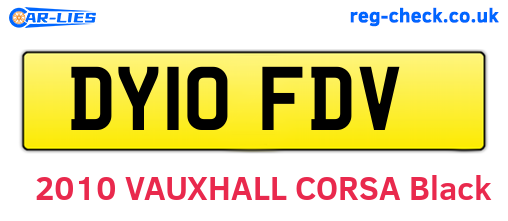 DY10FDV are the vehicle registration plates.
