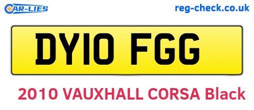 DY10FGG are the vehicle registration plates.